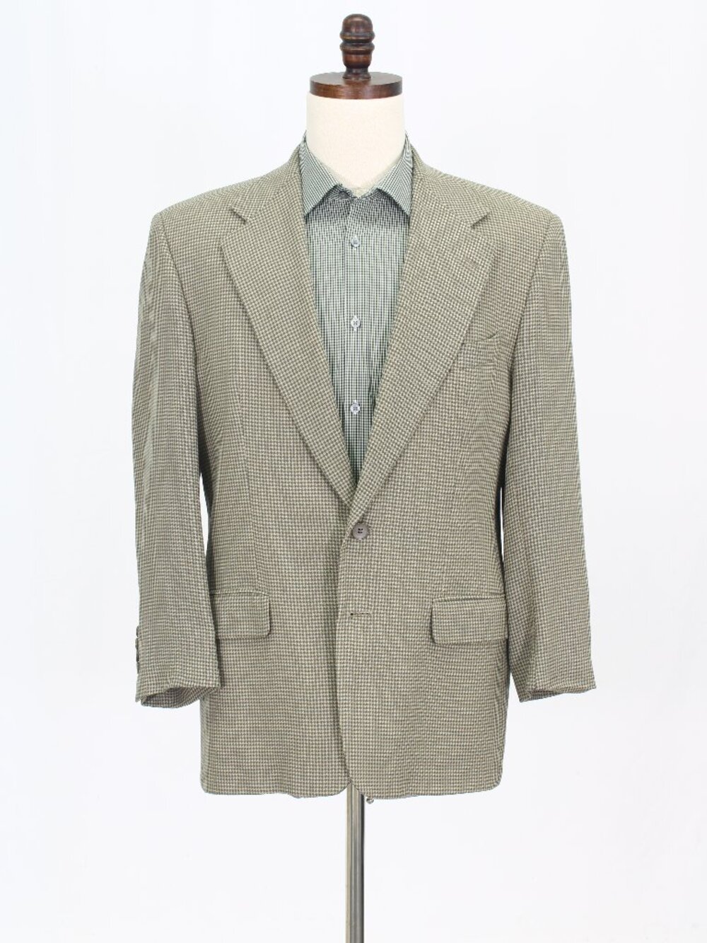 Calvin Klein 40R Beige Blazer Sport Coat Jacket 2-Button Houndstooth W697